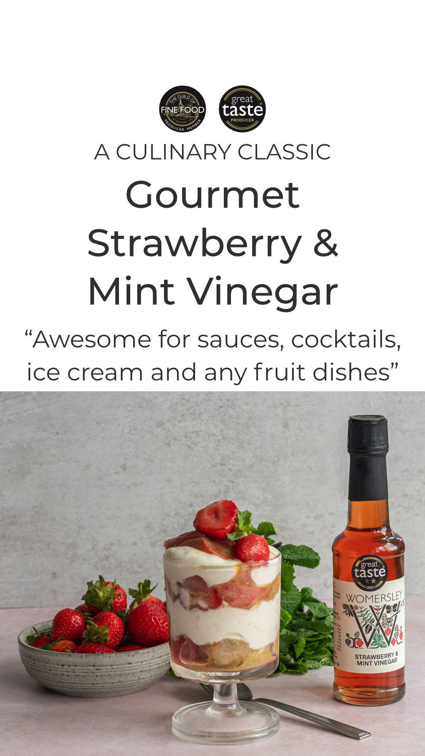 A CULINARY CLASSIC Gourmet Strawberry & Mint Vinegar “Awesome for sauces, cocktails,  ice cream and any fruit dishes”
