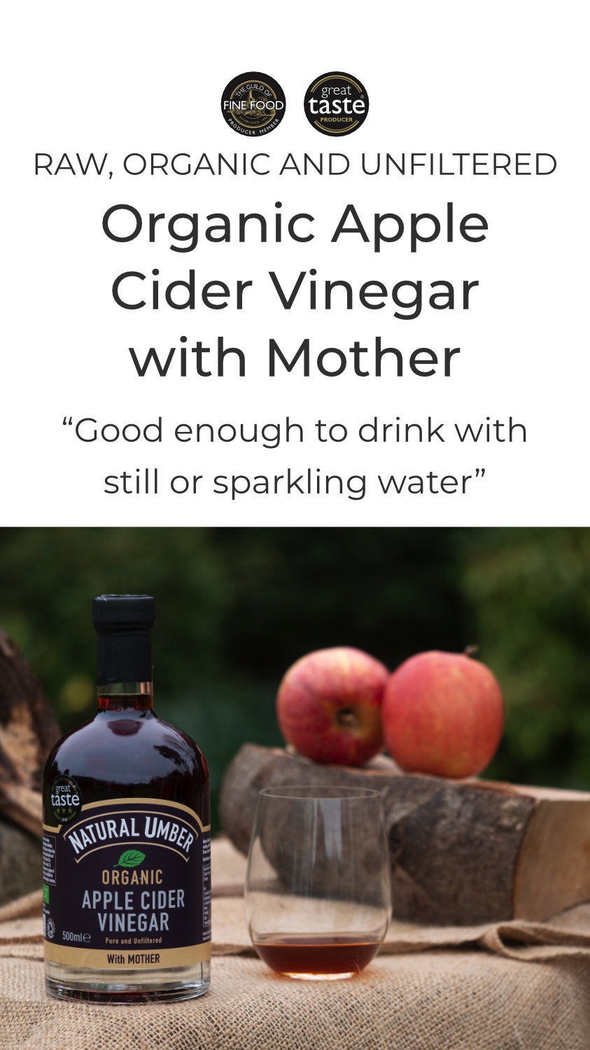 RAW, ORGANIC, UNFILTERED Organic Apple Cider  Vinegar with Mother “Good enough to drink with  still or sparkling water”