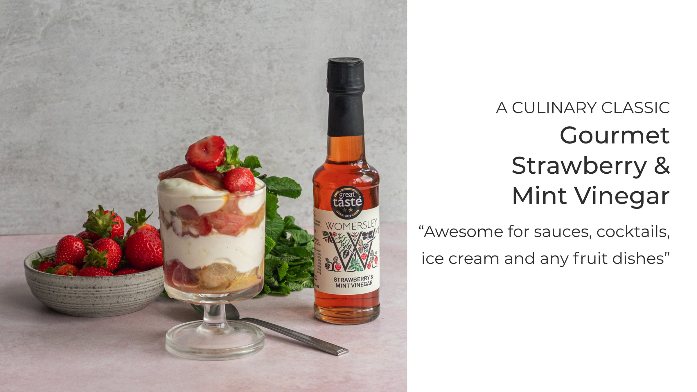 A culinary classic, Gourmet Strawberry & Mint Vinegar. Awesome for sauces, cocktails, ice cream and any fruit dishes.