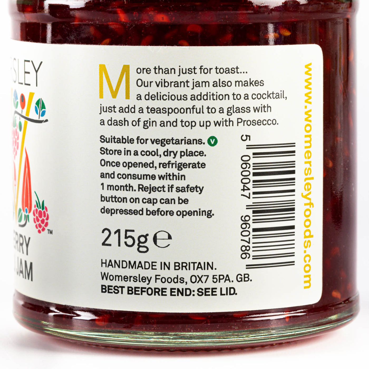 Raspberry & Chilli Jam, 215g. More Fruits, Less Sugar